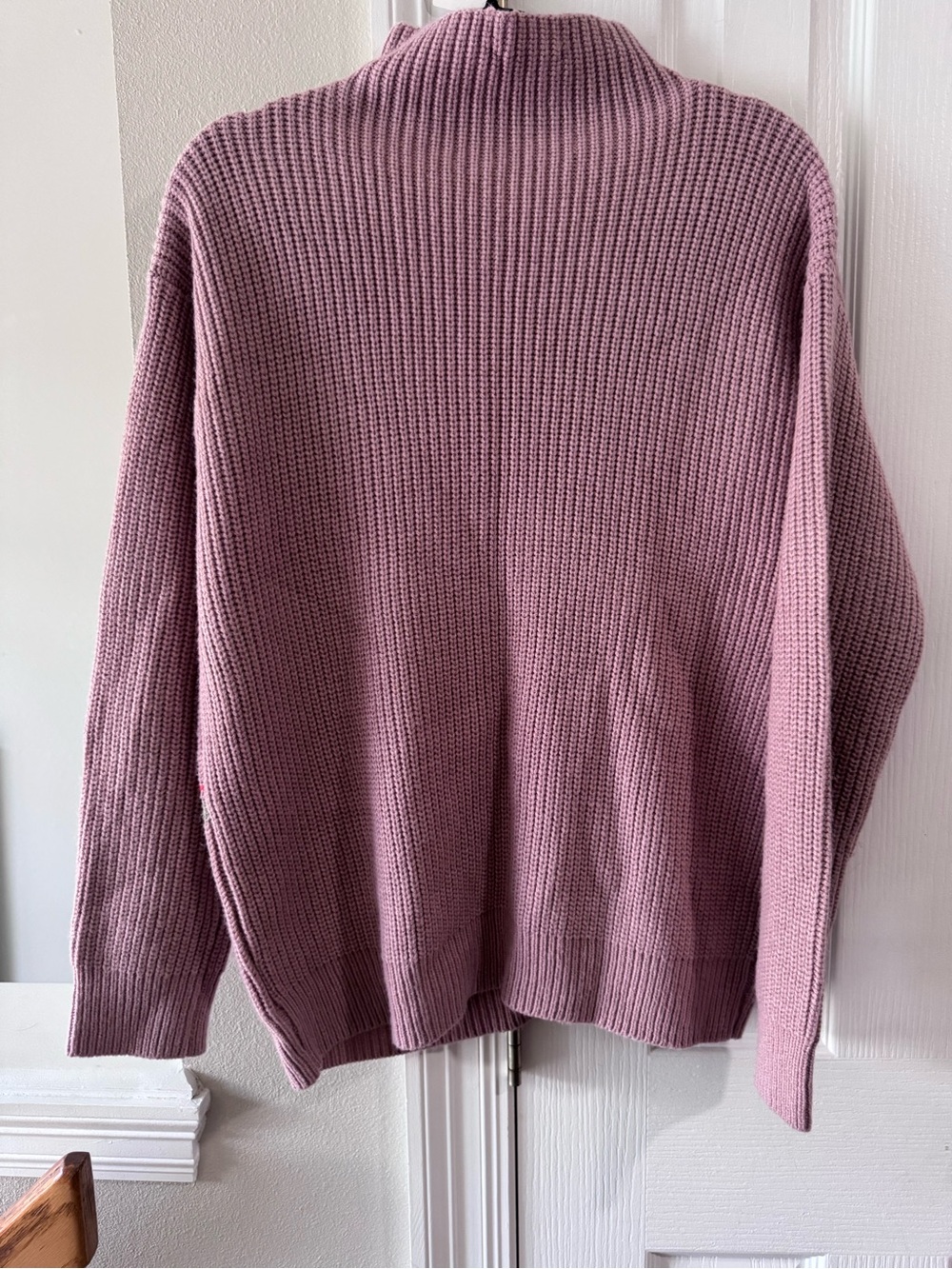Line & Dot Mauve Plaid Crewneck Sweater with Rust Accents - Picture 3 of 5